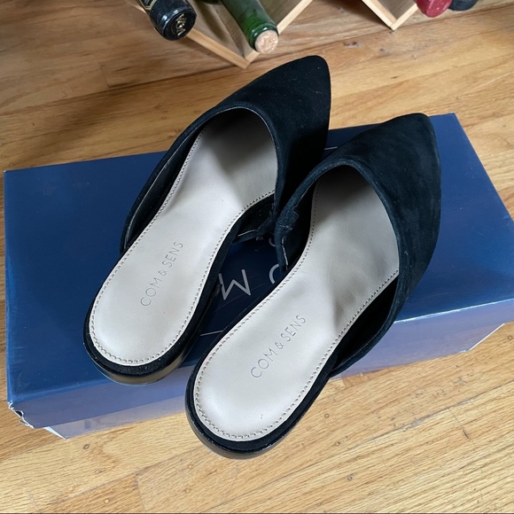 SALE Com & Sens Black suede mules — NEW in box - Picture 3 of 5